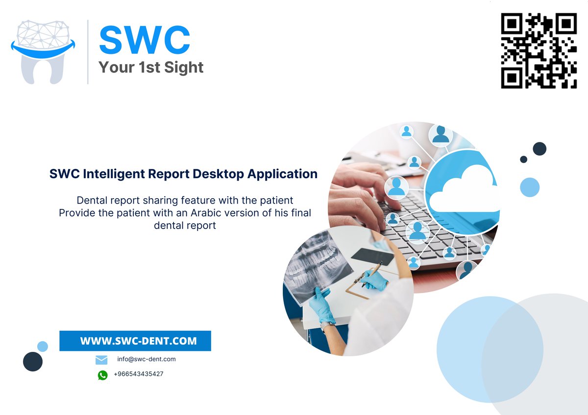 reportydent's tweet image. Now SWC #intelligentreport App allows you to easily and efficiently #share the patients dental report with him in #english and #arabic version gaining their trust!
Subscribe Now! 👉 swc-dent.com
#dentist #software #ai #communication  #saudiarabia
#swc #your1stsight