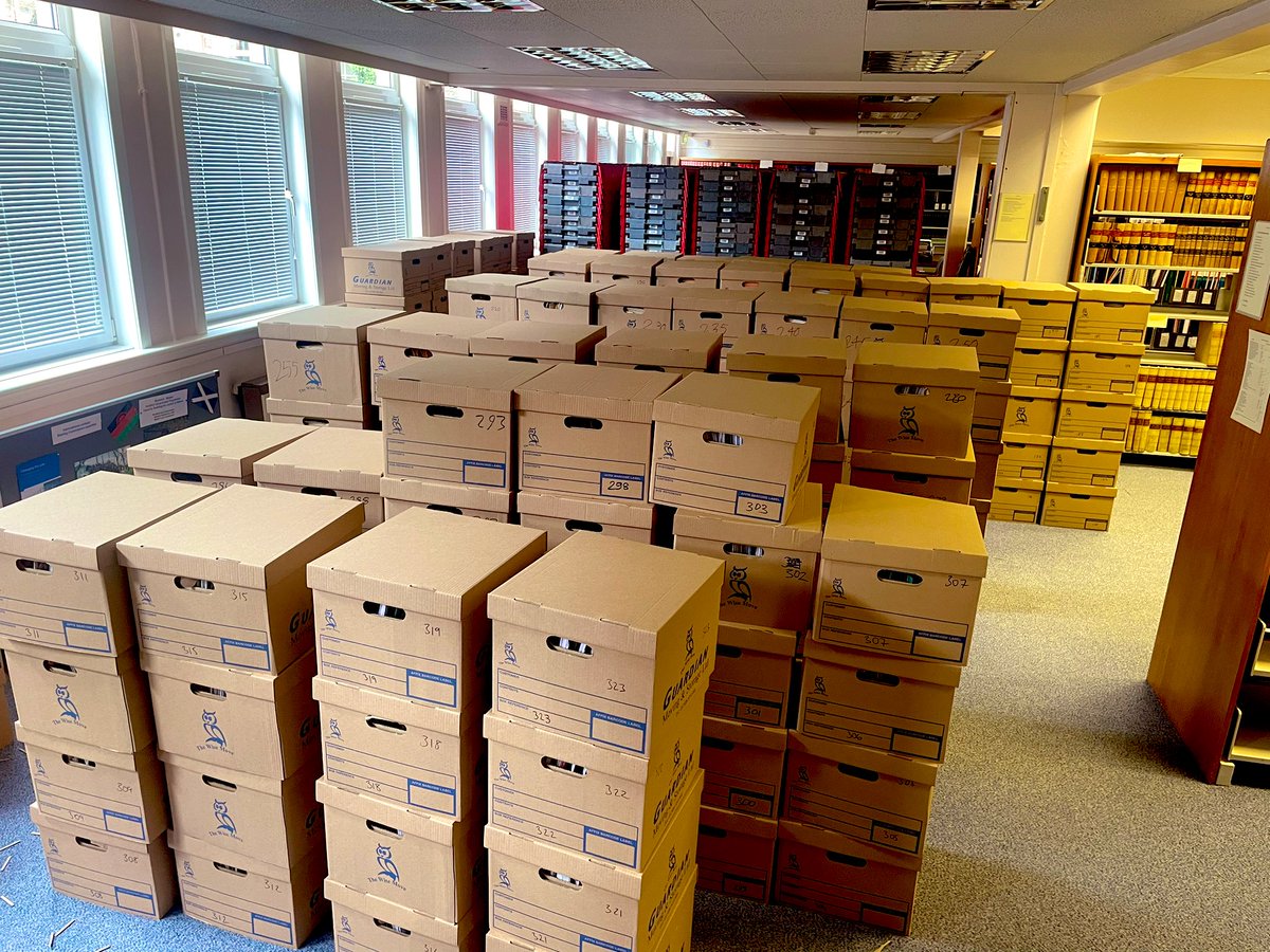 scotlawcom's tweet photo. We are almost all packed up and ready for our move to Parliament House. Many years worth of files documenting all of our work to date are contained in these boxes. 📦 #movingweek https://t.co/hEvXDI8Qf3