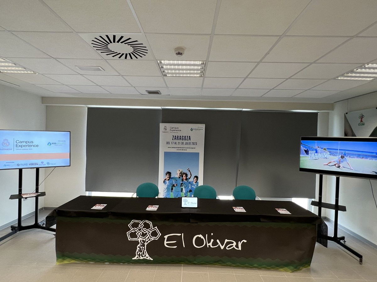 Todo listo en las instalaciones #ElOlivar para acoger la presentación del Campus Experience <a href="/Fun_Realmadrid/">Fundación Real Madrid</a> con la colaboración de <a href="/ecoadvancespain/">Eco Advance Ozono</a> ⚽️