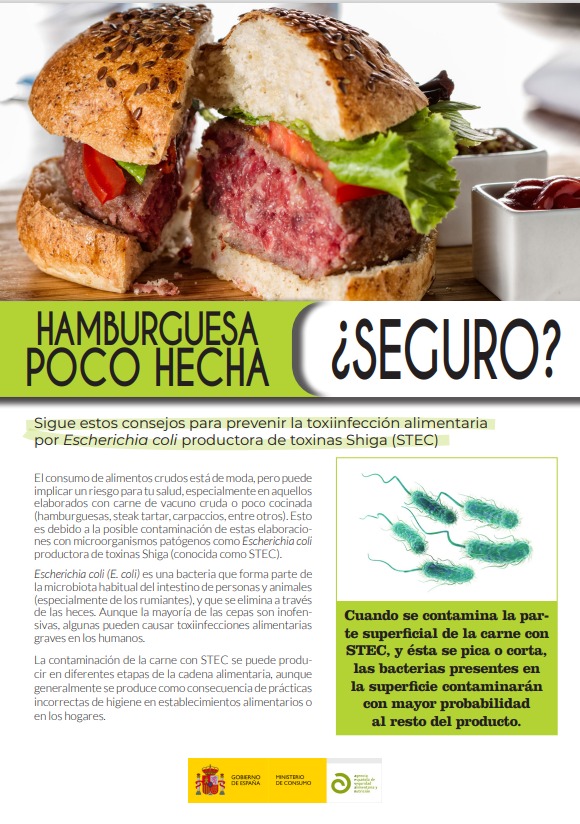 AESAN_gob_es's tweet photo. 🍔¿Te gusta poco hecha? Pues la carne poco cocinada puede contaminarse durante su elaboración con microorganismos patógenos y suponer un riesgo para tu salud. 🦠
📌 Para más información puedes consultar la web de la @AESAN_gob_es : https://t.co/k6Rppi58cv https://t.co/t4X8gXlmPL