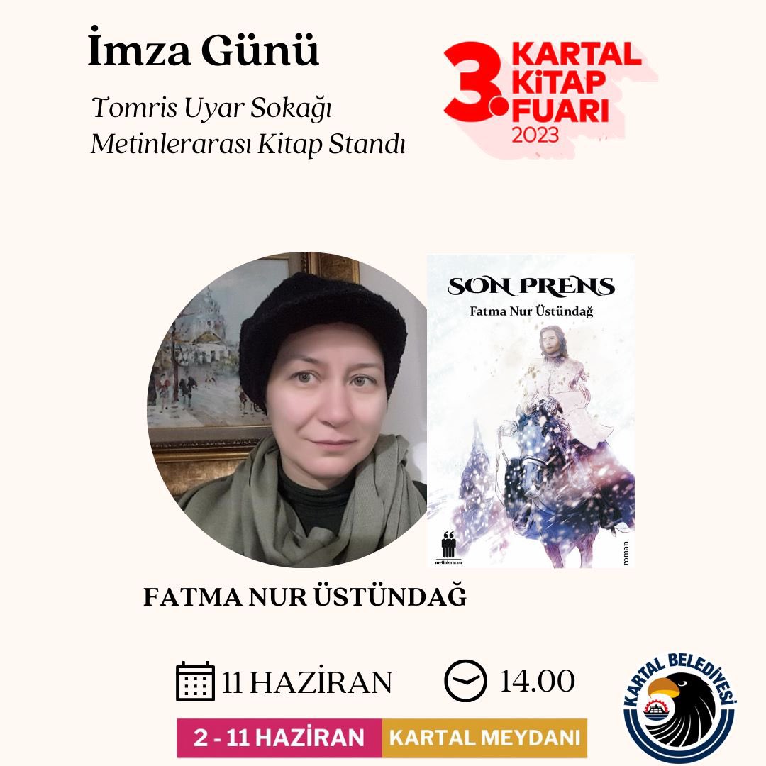 Yanımda olmanızı, heyecanımı paylaşmanızı çok isterim…

#kartalkitapfuarı #kendiyolumuzda  #kitapseverlertakiplesiyor #dolar #SonDakika  #SonPrens #BamBam