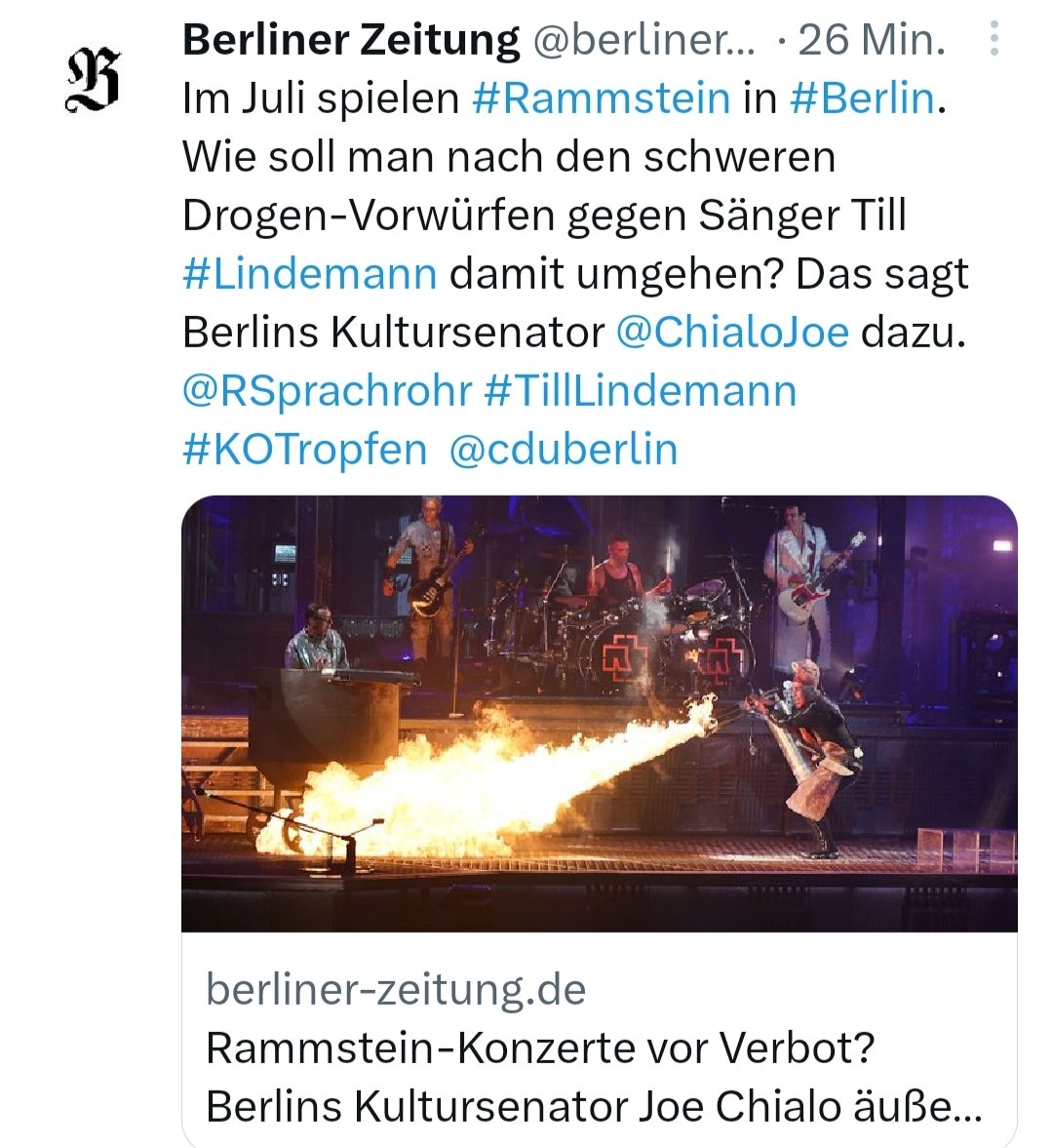 Bei den Kloaken des Journalismus geht es plötzlich nicht mehr um Vergewaltigung, sexuelle Übergriffe... 
Es geht um 'Drogen-Vorwürfe'. 
#Rammstein