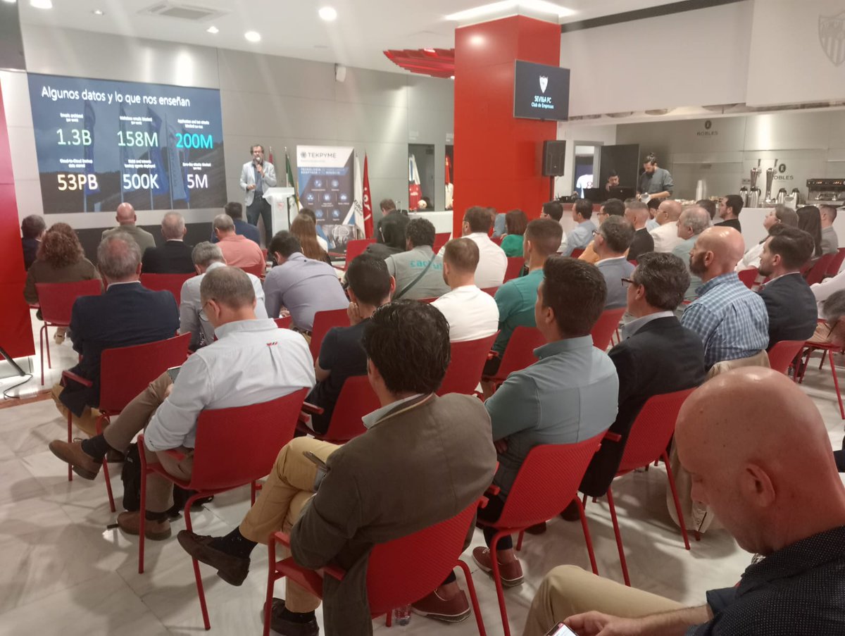 cetemet's tweet photo. La Oficina #Acelerapyme #Rural @cetemet asistió ayer a una jornada formativa sobre #ciberseguridad en el estadio Ramón Sánchez-Pizjuán, organizada por @Tekpyme y el club de #empresas del @SevillaFC
🙌Agradecemos la invitación y la organización de este evento! #pymes @redpuntoes https://t.co/F45odEPfiu