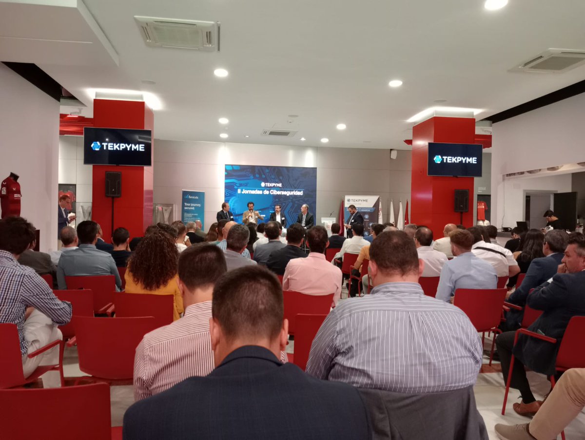 cetemet's tweet photo. La Oficina #Acelerapyme #Rural @cetemet asistió ayer a una jornada formativa sobre #ciberseguridad en el estadio Ramón Sánchez-Pizjuán, organizada por @Tekpyme y el club de #empresas del @SevillaFC
🙌Agradecemos la invitación y la organización de este evento! #pymes @redpuntoes https://t.co/F45odEPfiu