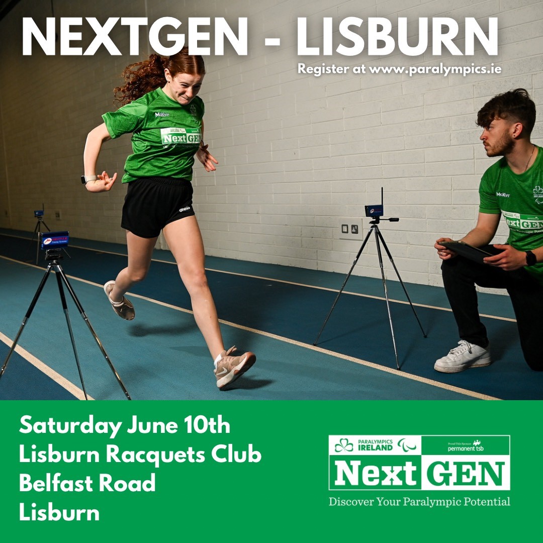 Only a few days to go until the next <a href="/ParalympicsIRE1/">Paralympics Ireland</a> NextGen athlete recruitment day takes place. Details for the event are:

📅 Saturday 10th June
📍 Lisburn Racquets Club

There is still time to register, which can be done online 👉ireland.smartabase.eu/paralympics/#L…

#permanenttsbNextGen