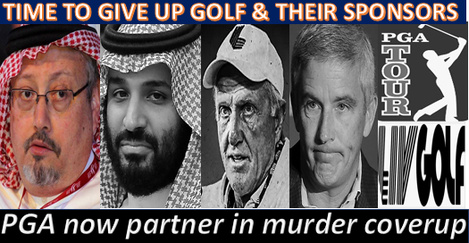 mryansisland's tweet photo. 2nd October 2018, dissident #journalist #JamalKhashoggi was brutally tortured, killed cut up into pieces, by #SaudiArabia agents at #SaudiConsulate in #Istanbul Today #PGA & #LIV announced they are partners in #GOLF #SportsWashing easily overlooks murderous criminals for $$$$$$$ https://t.co/h5ept73yoW