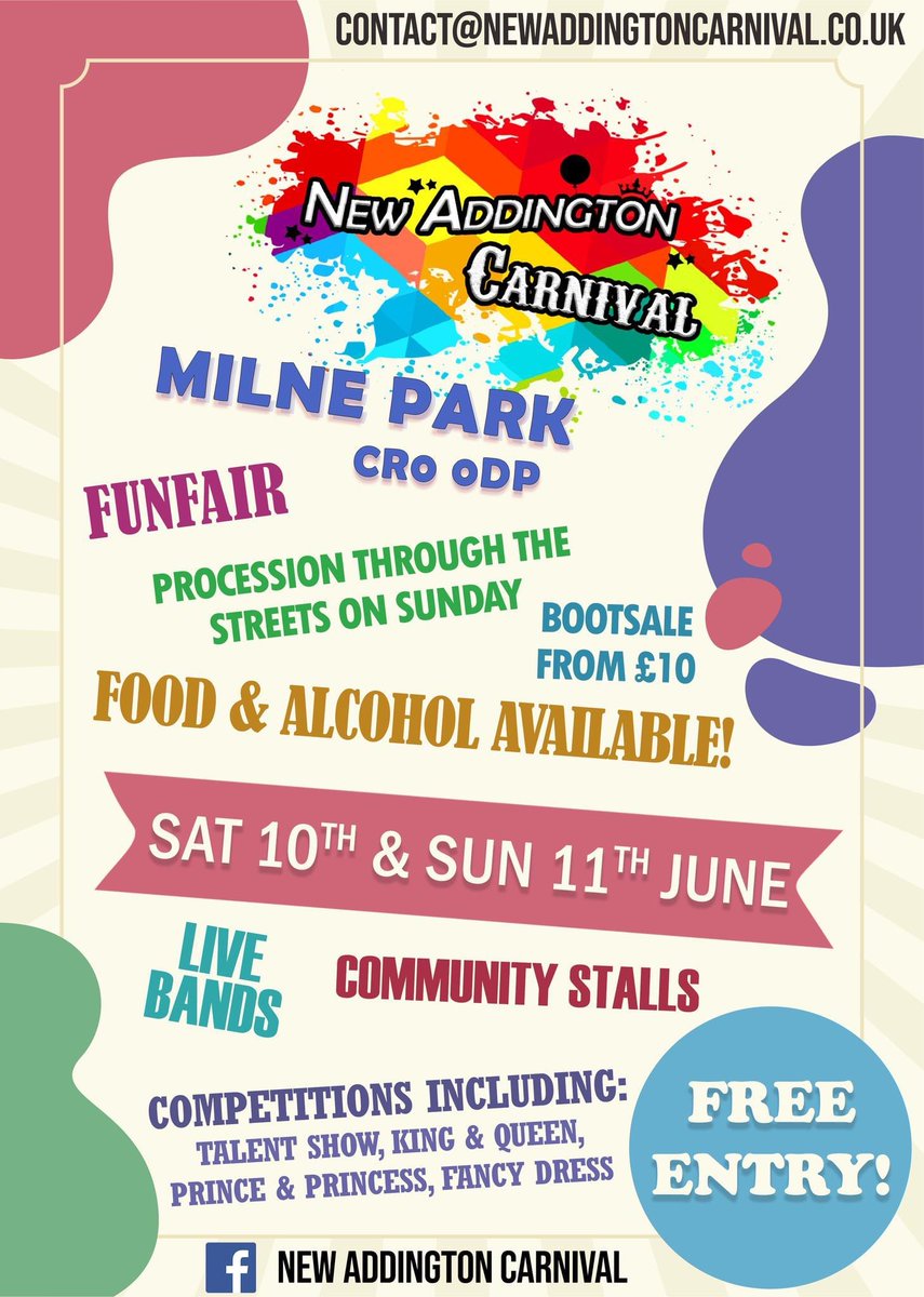 We will have a stall at the New Addington Carnival this weekend! Come along on Sunday if you want to try our kids rugby session (10-11am)