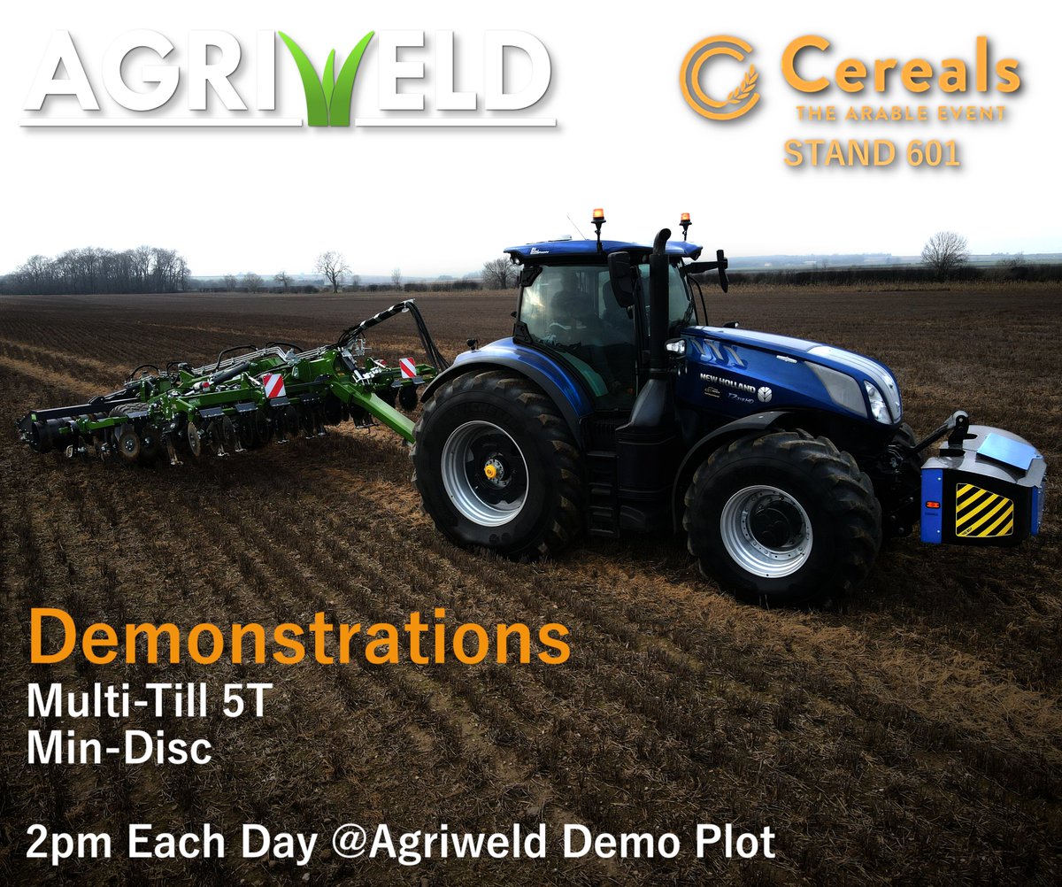 We will be running working Demonstrations of the Multi-Till 5T and the Min-Disc at Cereals 2023

Demos will be held at 2pm on both days at the Agriweld Demo plot near Entrance 2

#agriweld #cereals2023 #seeitatcereals #cultivation #arable #farm #farming #tractor #lowdisturbance