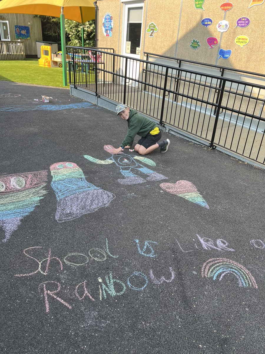 HighHamSchool's tweet image. How wonderful to see this art work as I walked through the playground this morning. We had discussed Pride month yesterday in our No Outsiders Collective Worship. Everyone is different and everyone is welcome.