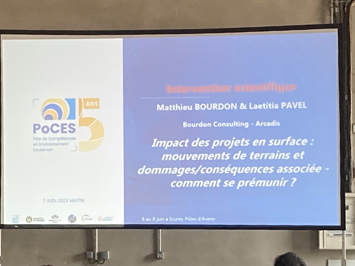 poces_'s tweet photo. Première intervention des #JT23 @poces_  Laetitia Pavel de @ArcadisFR et @BOURDON_Consult 
@MinesNancy @ensg_geologie https://t.co/5mcuf3OlxC