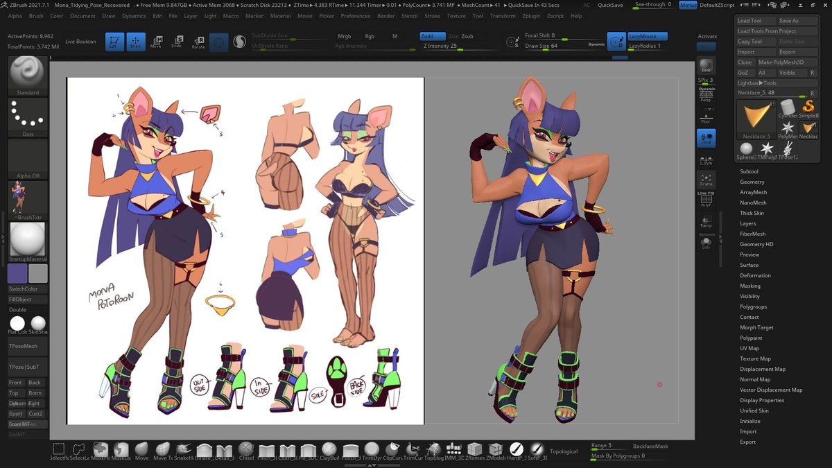 TheyCallMeShrub's tweet image. A few additional shots of my Mona piece I finished recently.

#characterart #art #digitalarts #3dart #stylized