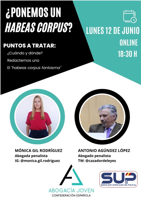 Sup_Policia's tweet photo. 🔝Jornada Penal de #CEAJ
Procedimiento #HabeasCorpus
👨🎓Ponentes de reconocido prestigio
Una buena oportunidad
para conocer otro 🧐punto de vista
🧑💻#Online
📅12 de junio de 2023
⏲️18:30 horas
#SUPLíderEnFormacion
También en supformación ⤵️
https://t.co/Mwz4v9vFN6 https://t.co/caVKdAnIvp