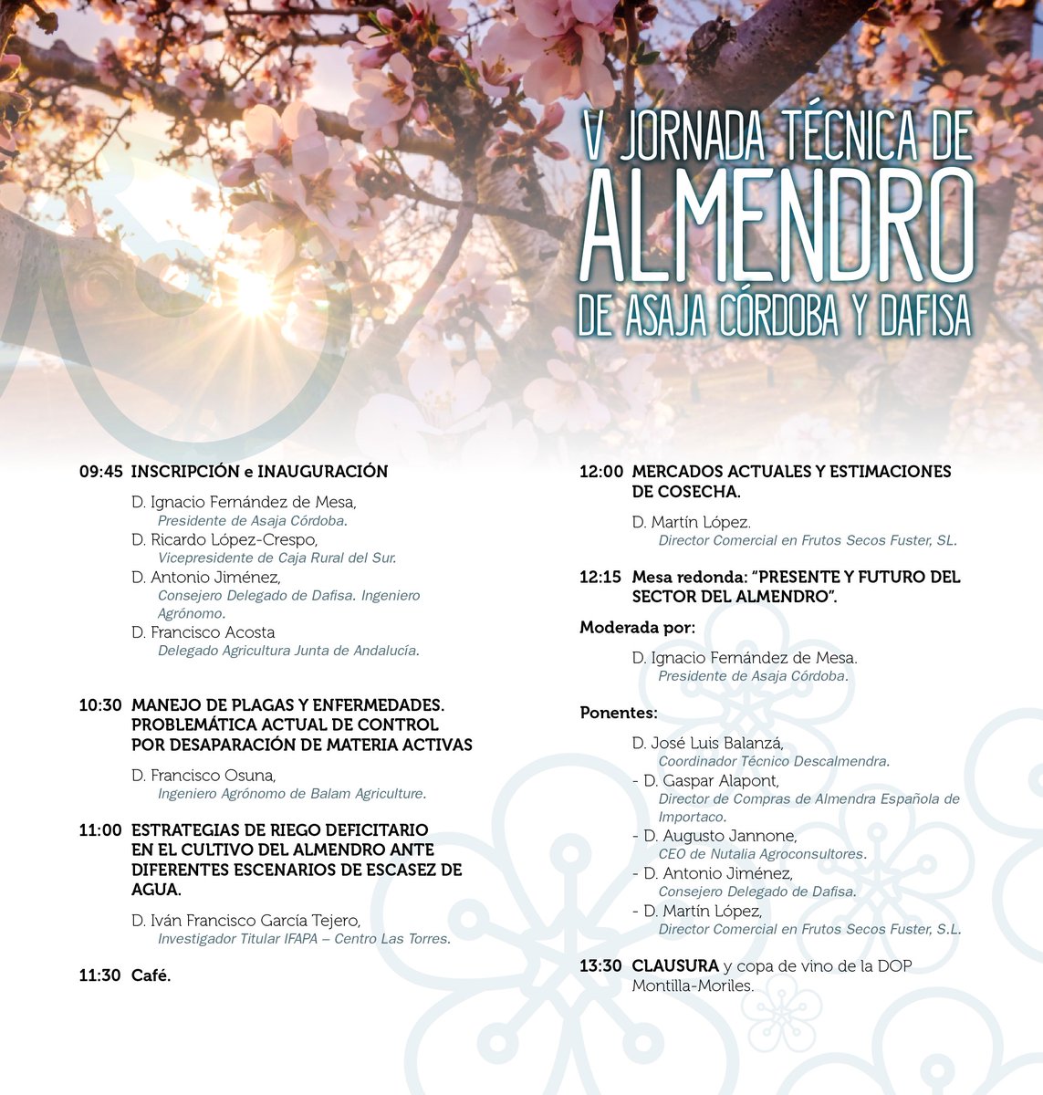 🗣️V Jornada Técnica de #Almendro
            🗓️21 de junio
⌚️09.45h
            📍Club Hípico de Córdoba
✅Inscríbete en asajacordoba.es/contenidos/ent…