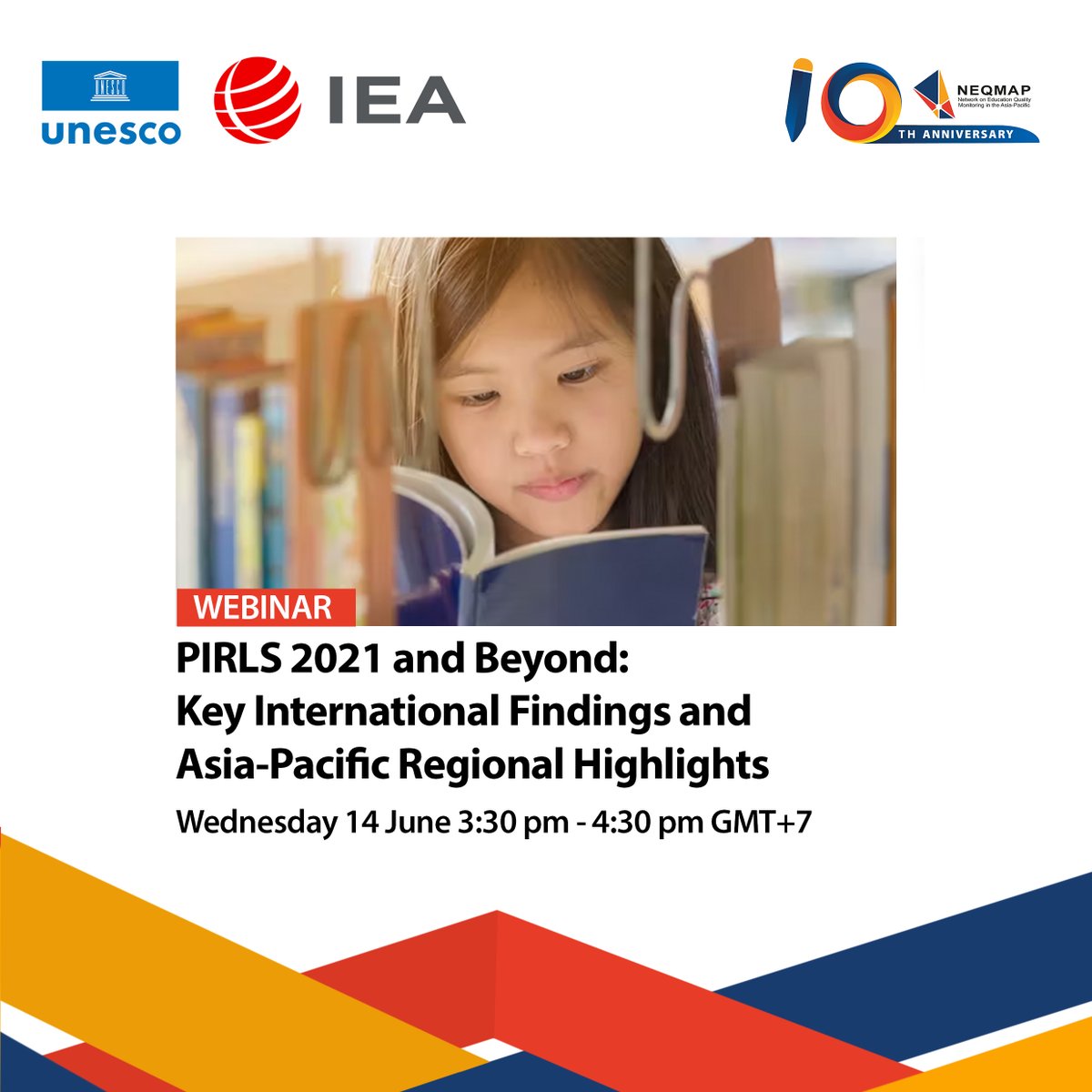 unescobangkok's tweet image. Do you want to learn about the latest trends in literacy education?

📣 Join our enriching #NEQMAP webinar, &quot;#PIRLS2021 &amp;amp; Beyond: Key International Findings &amp;amp; Asia-Pacific Regional Highlights.&quot;

📅 14 JUN, 3:30 pm GMT+7 (10:30 am CET)
ℹ️ To register: bit.ly/3WTS6ul