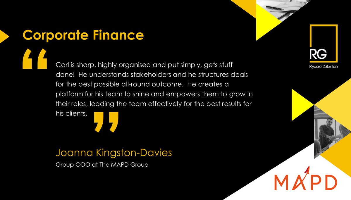 Many thanks to Joanna Kingston-Davies, Group COO at <a href="/MAPDGroup/">MAPD Group</a> for her very kind words.

#thankyou #testimonial #clientfeedback #northeast #corporatefinance