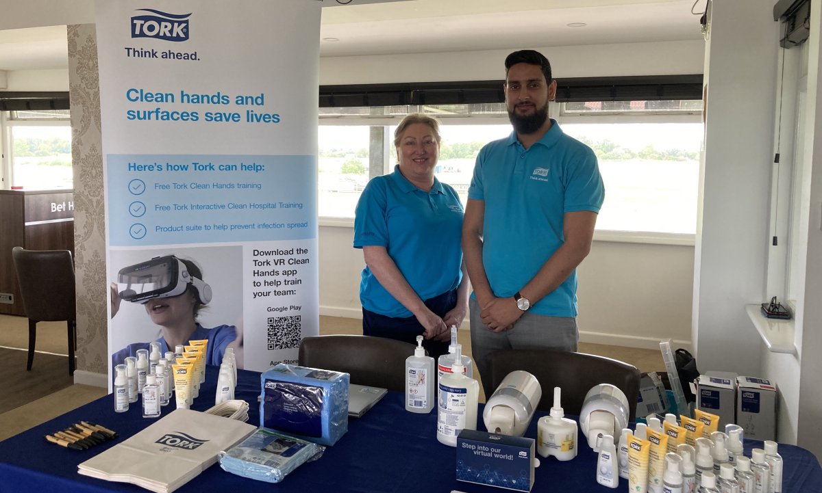 TorkUK's tweet photo. If you're heading to the @IPS_EoE Conference today catch up with @GinaCourt10 and Zeeshan!  They'll tell you more about how Tork can support you 'Trotting through IPC in 2023'! 🐎  
https://t.co/kuCD0ffPuW
#handhygiene #InfectionPrevention #TorkCleanHands @IPS_Infection https://t.co/WknE1wNw3Z