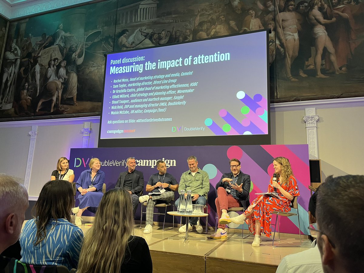 Starting the day at the <a href="/Campaignmag/">Campaign</a> and <a href="/doubleverify/">DoubleVerify</a> insight morning on #attentiondrivesoutcomes. When attention is at a premium how are brand metrics shifting to keep up with investment?