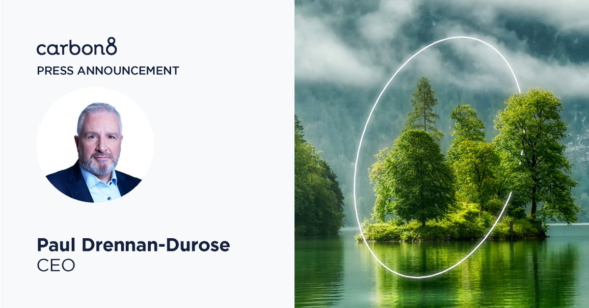 COMPANY ANNOUNCEMENT:
We are excited to announce the appointment of Paul Drennan-Durose as our new Chief Executive Officer. 👏 

Read the full announcement: carbon8.co.uk/news/carbon8-a…