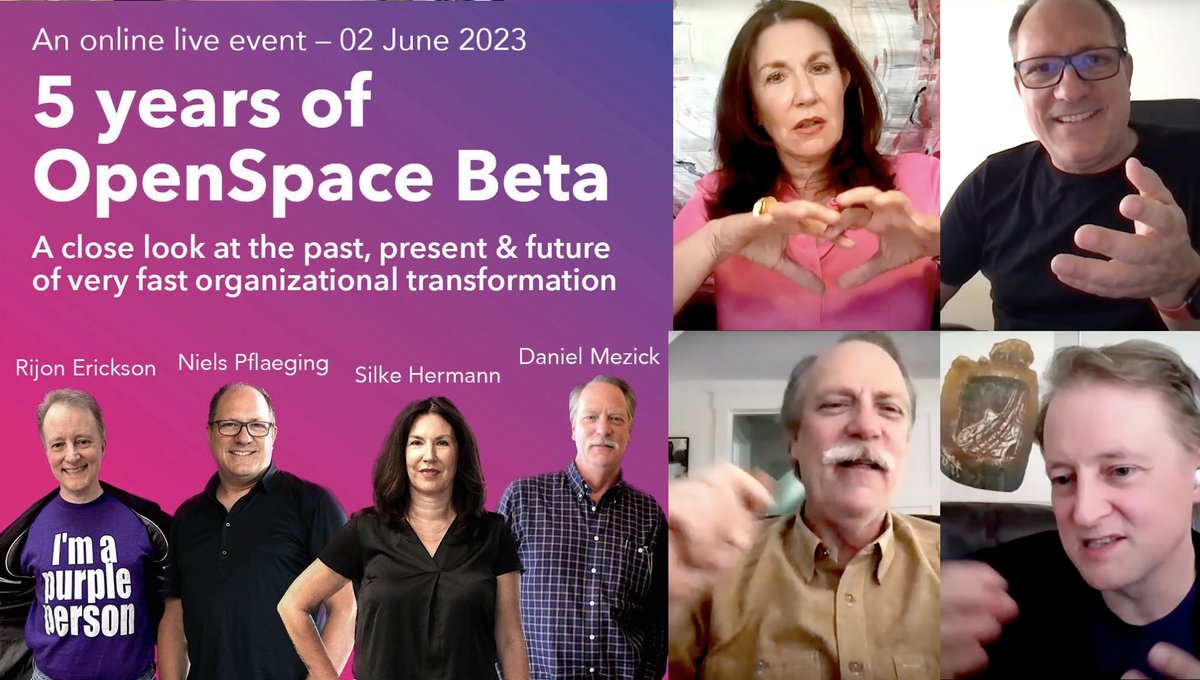 NielsPflaeging's tweet image. The recording from the &quot;5 Years of #OpenSpaceBeta&quot; anniversary is live! I am sure you will find a lot of stuff here that will surprise you, on #change, #transformation, #agility, #leadership &amp;amp; #selforganization. Watch, enjoy &amp;amp; share: youtube.com/watch?v=yAHt5z… #betacodex #agility