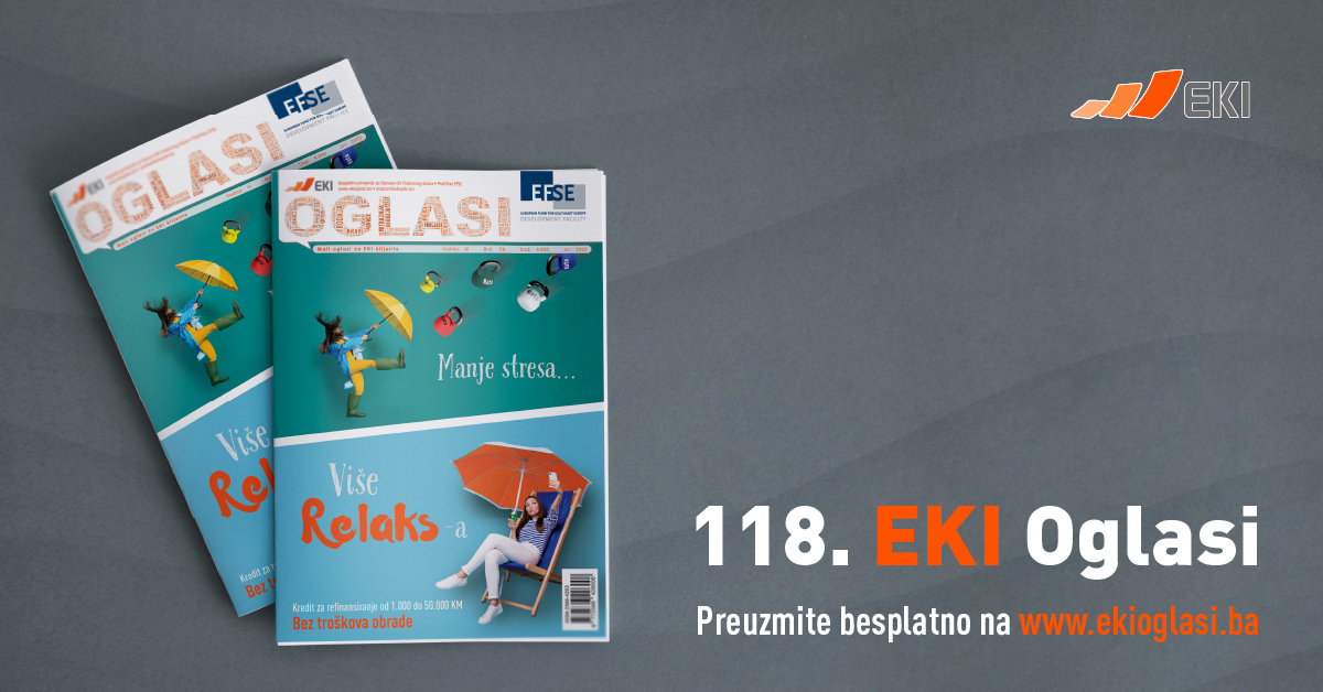 Objavljen je 118. broj EKI Oglasa   

#eki #jednostavnoeki #epk #ekiposlovniklub #ekioglasi #bih #bosnaihercegovina #brcko #tuzla #sarajevo #zenica #doboj #bijeljina #mostar #bugojno #gradacac #banjaluka #bihac #zivinice #prijedor #foca #modrica #trebinje

ekioglasi.ba/preuzimanje-og…