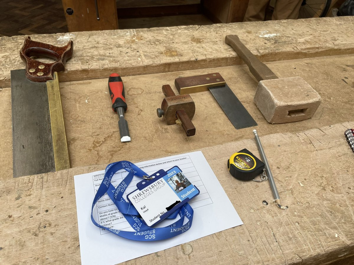 kalarific's tweet photo. Had a brilliant time last night at @ShrewsColGroup, learning basic carpentry skills. Can’t wait until next week 🤓 https://t.co/2tCADCc0G5