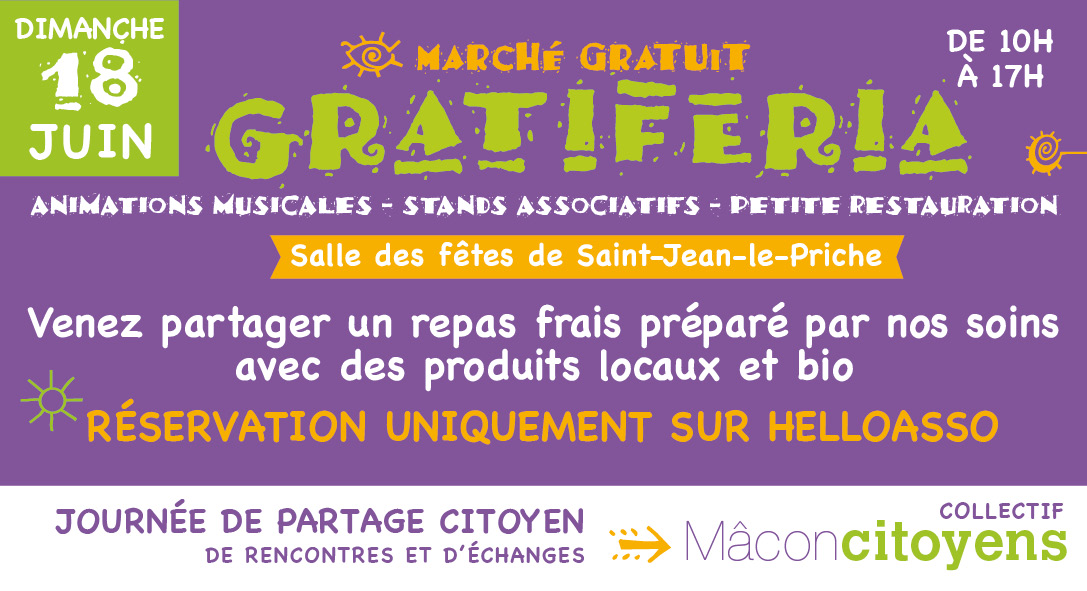 Notre journée festive du 18 juin approche 😊

Pour un moment convivial autour d'un repas préparé par nos bénévoles, la réservation est obligatoire en ligne via ce lien : helloasso.com/associations/m…

Parlez-en autour de vous !