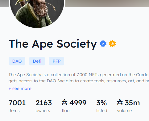 Sickpicknft's tweet photo. Another million was added to the Total Volume traded into @the_ape_society. 

Rank #1 it's programmed for Apes, only a matter of time and you already know it! 

Did you get your ape yet? No better time... #CNFT https://t.co/cYtw1xVAXs