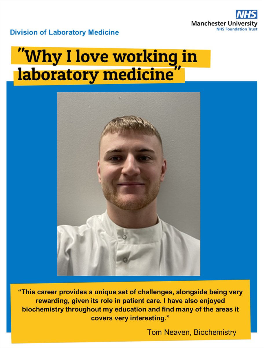 LabMedicineMFT's tweet photo. Why I love working in laboratory medicine: Tom Neaven #PathologyWeek #PathologistsAndPatients https://t.co/1DYsM4Zkcb