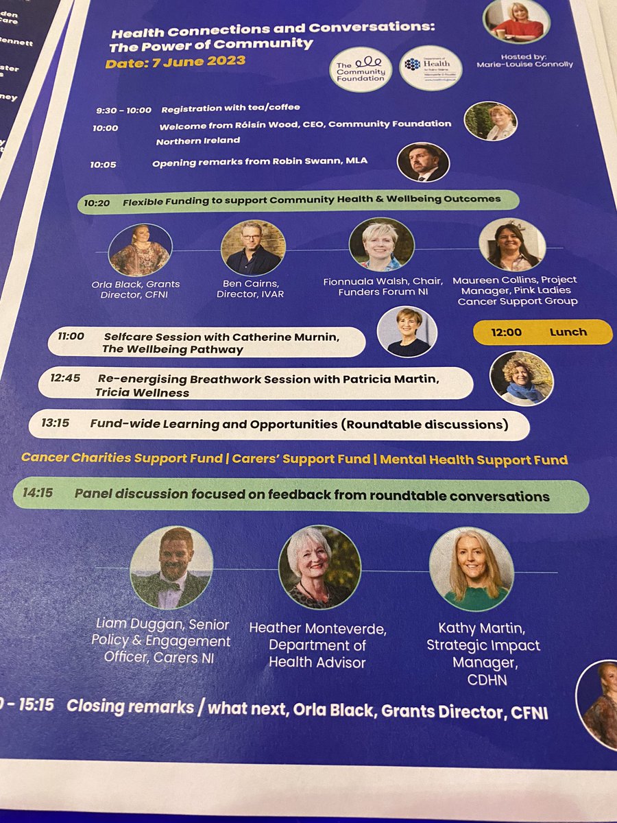 Delighted to be able to join so many familiar faces for the <a href="/CFNIreland/">Community Foundation for Northern Ireland</a> event today, exploring how we empower our local communities to effect change through people who care for causes that matter #healthyconversations <a href="/amhNI/">Action Mental Health</a> <a href="/healthdpt/">Department of Health</a>