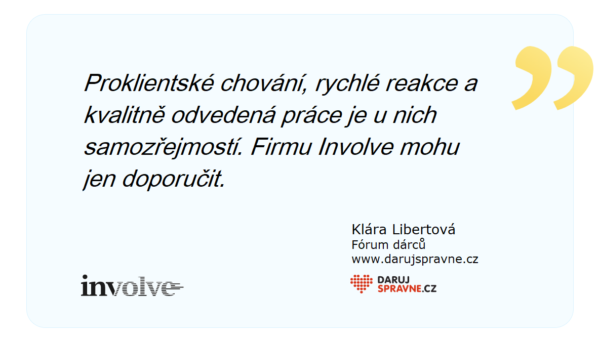 InvolveCz's tweet photo. Bylo nám potěšením přispět svou měrou k realizaci prvního českého crowdfundingového charitativního portálu - https://t.co/Jy6DLYiRPe!

Rádi pomůžeme i s vaším webem. Můžeme to spolu probrat. 👇
📱 +420 774 000 025
💻 https://t.co/BSXQ3Uicd4 https://t.co/8XmST702YY