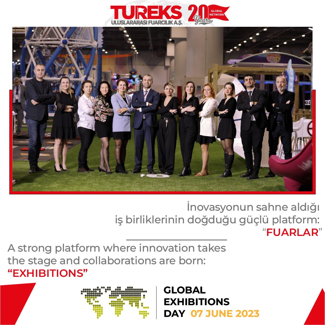 Dünya Fuarcılık Günü Kutlu Olsun.
Fuarlarda buluşmaya devam edelim. 

 Happy World Exhibition Day! 
Let's continue to meet at exhibitions. 

 #tureksuluslarasıfuarcılık #dünyafuarcılıkgünü #fuarcılıkgünü