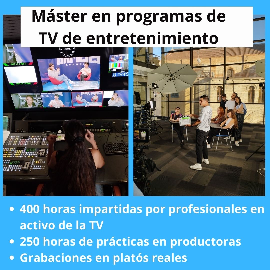 GestTraining's tweet photo. Desde hace 10 años Gestmusic forma a los profesionales de la televisión del futuro en su Máster en Programas de TV. Si quieres conocer la industria del entretenimiento desde dentro y formar parte de la mayor cantera de la televisión, apúntate aquí: https://t.co/gDHsQ2dugU https://t.co/Cmf6cFxOWT