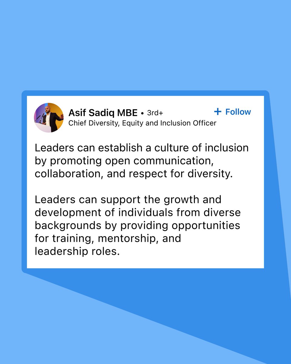 How else can we drive a culture of inclusion at work? s/o @AsifSadiq MBE
