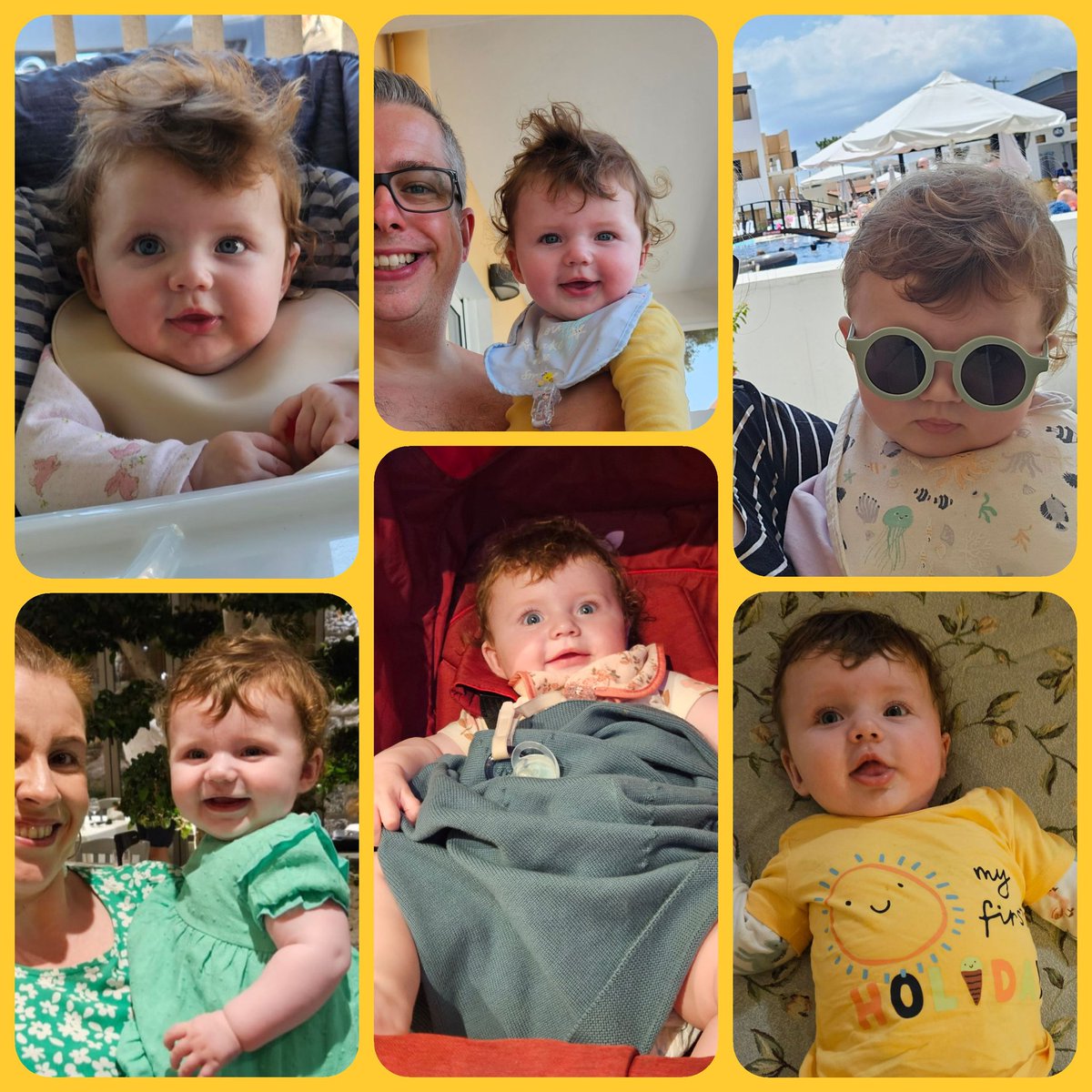 Another month of loving this little rascal one crazy hair day at a time. 💛 #7monthsold