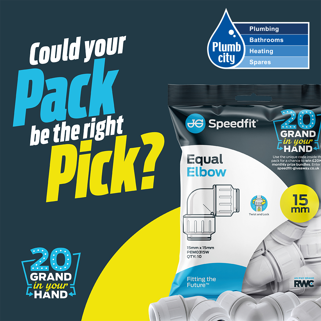 Feeling lucky? Pick up a promo 10-pack of JG Speedfit 15mm Equal Elbows (PEM0315W) from your local Plumbcity for the chance to win £20k (plus monthly prizes worth £1k). What would you spend it on? T&Cs apply. zurl.co/aFRf #plumbing #fittings 
@jgspeedfit