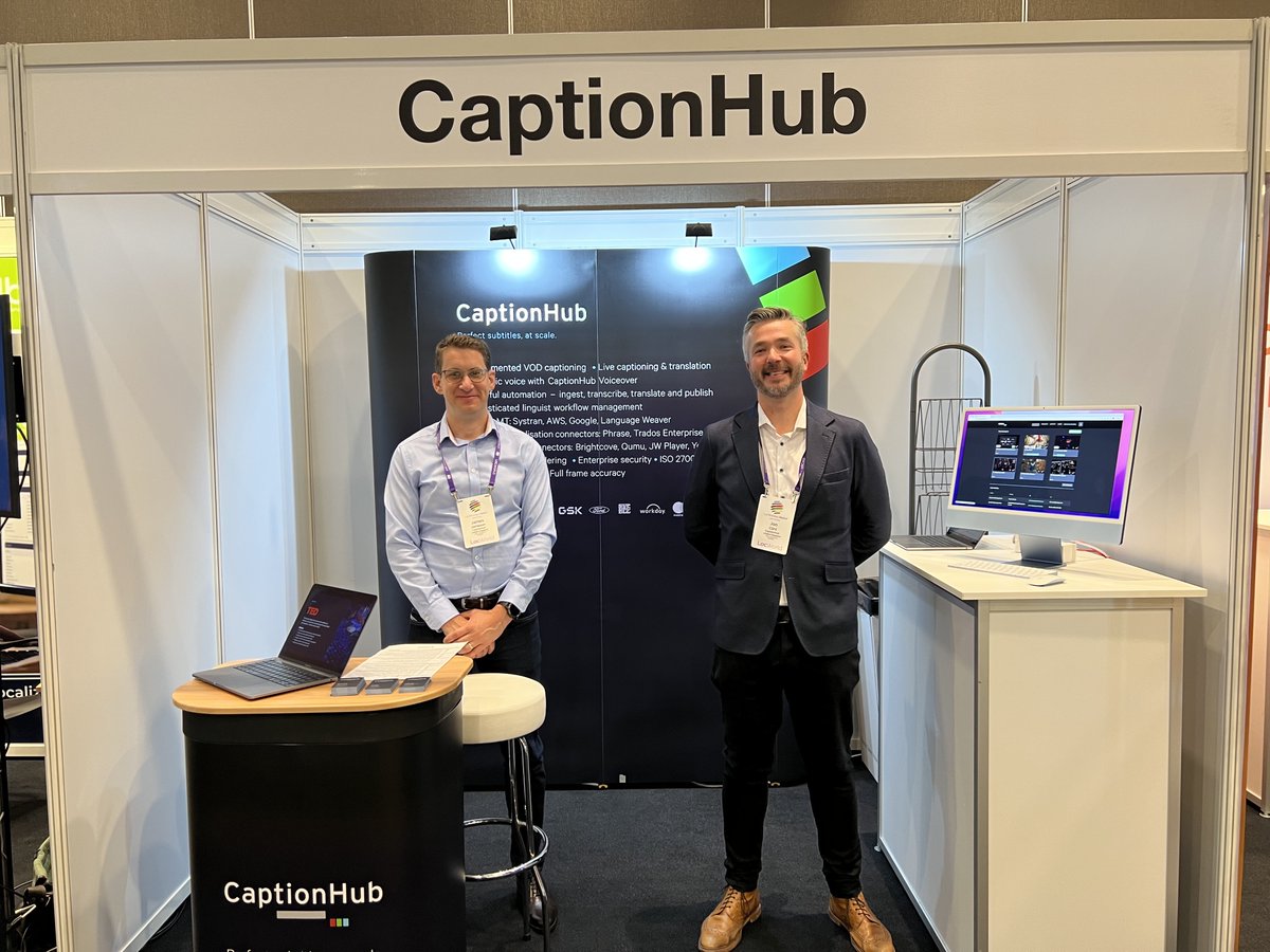 CaptionHub (@captionhubhq) on Twitter photo We are thrilled to be all set up and ready to connect at <a href="/LocWorld/">Localization World</a> in Malmö, Sweden! Take a minute to learn how our easy-to-use platform can help you create top quality subtitles at scale.
You can find us at Stand 116, see you soon!
#LocWorld49 #localization #globalization We are thrilled to be all set up and ready to connect at <a href="/LocWorld/">Localization World</a> in Malmö, Sweden! Take a minute to learn how our easy-to-use platform can help you create top quality subtitles at scale.
You can find us at Stand 116, see you soon!
#LocWorld49 #localization #globalization