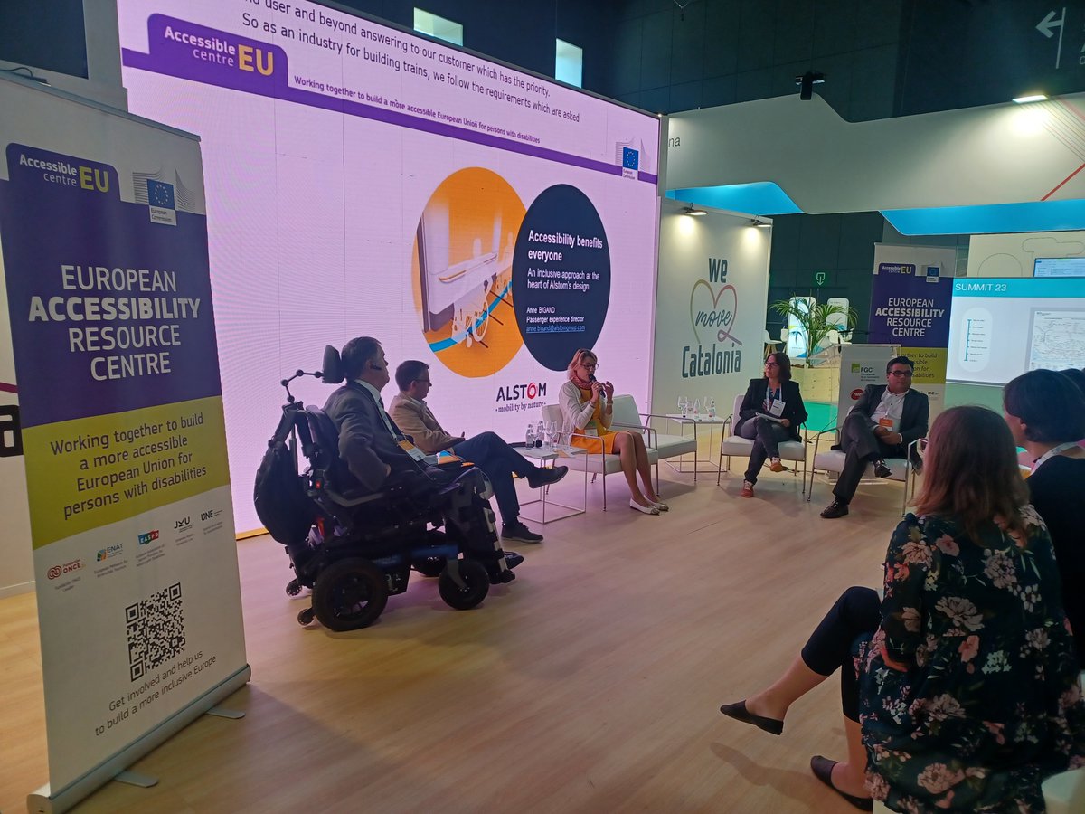 Alstom's tweet image. We had a great learning workshop yesterday with @EU_Social and hearing from our Passenger Experience Director, Anne Bigand. Let&apos;s keep working to make public transport more #accessible with Design for All. #UITP2023