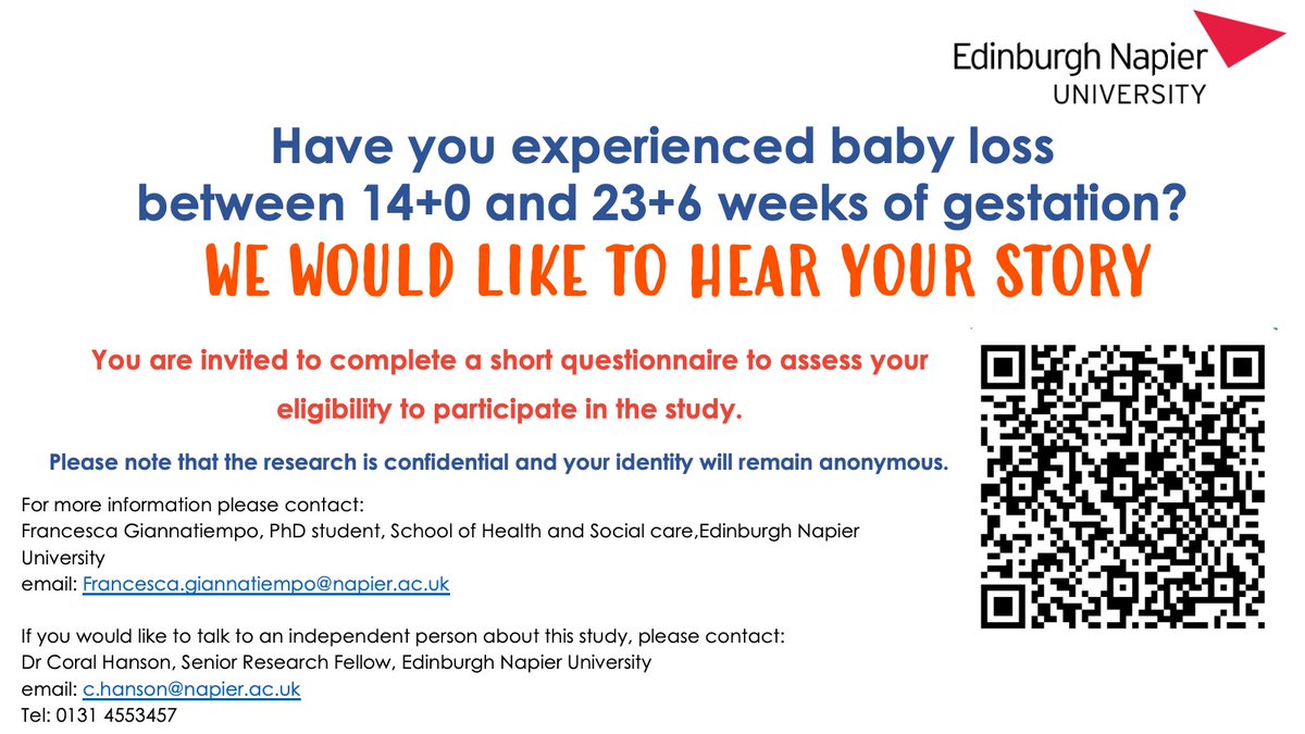 We are looking to hear from families across Scotland who have experienced the loss of a baby between 14 weeks and 24 weeks.
