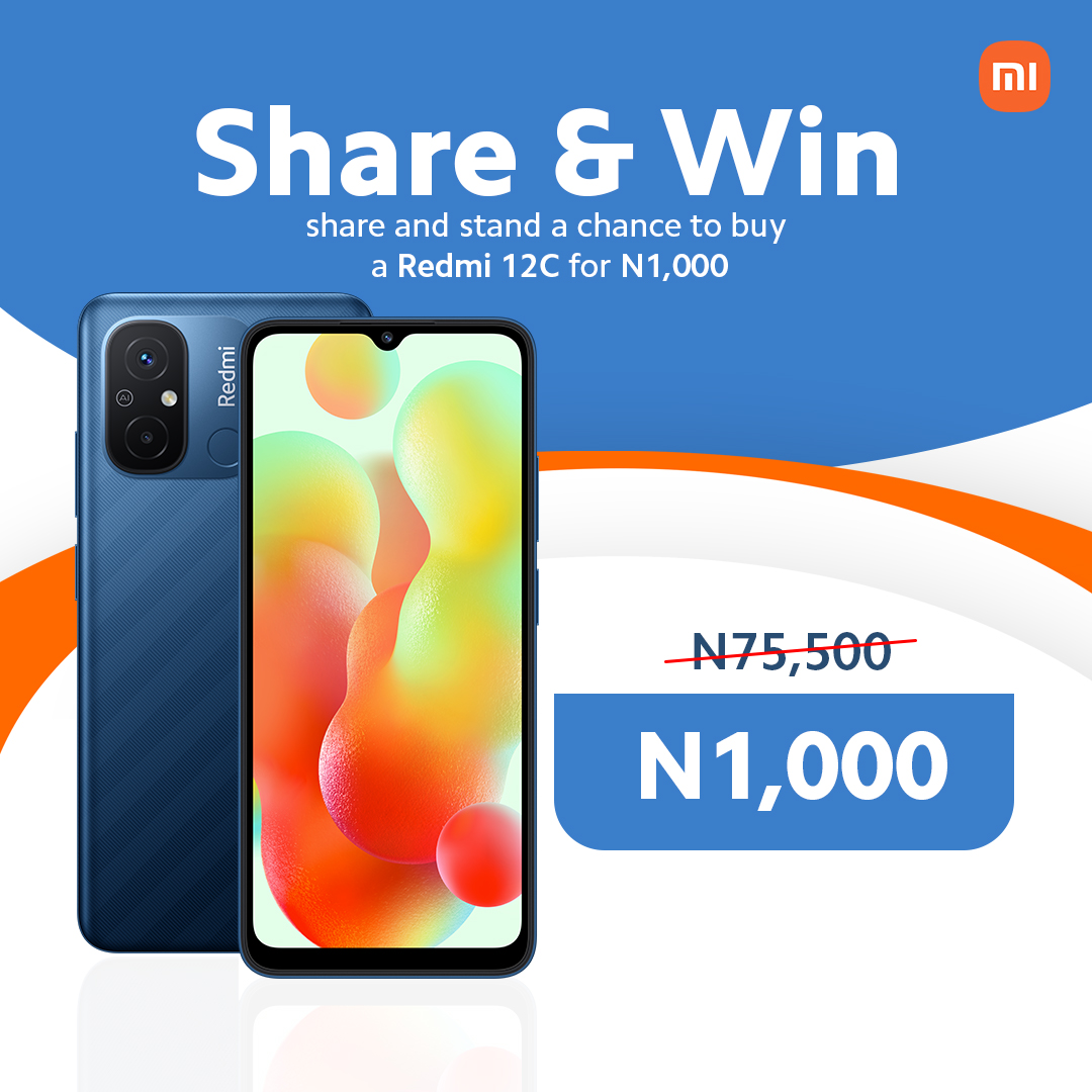 XiaomiNigeria's tweet photo. 🎉 Share and Win 🎉
Retweet this post, tag 5 friends and share a screenshot in the comment section for a chance to get the brand new Redmi 12C at an amazing price of just 1,000 naira! Don't miss out on this amazing opportunity. Let's go!!!
#Redmi12C #XiaomiMidYearSale📱💰 https://t.co/IaqXdfNHZ1