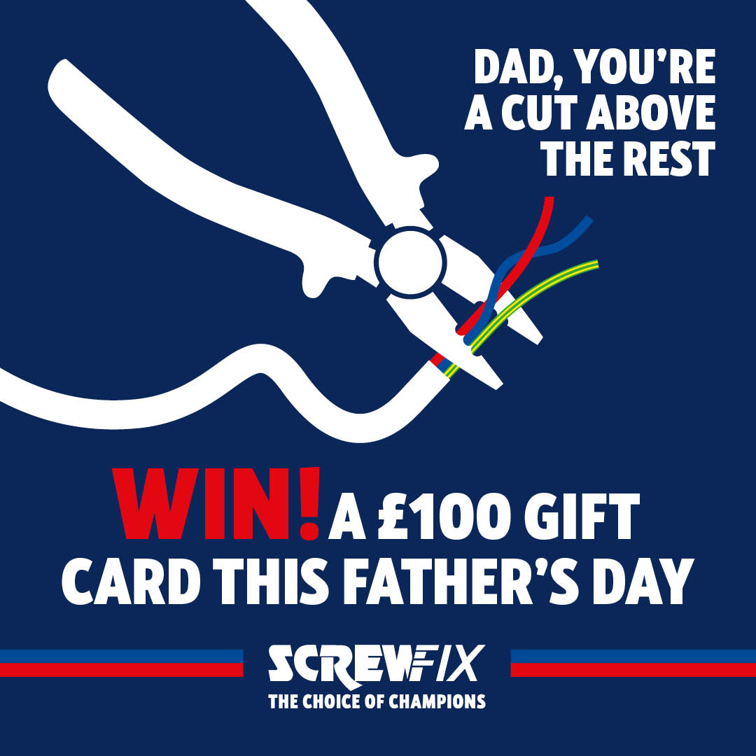 Give Dad the gift he really wants this Father’s Day! 

To enter follow us and RT to #Win a £100 Gift card

#ScrewfixFathersDay

T&amp;C’s apply bit.ly/3N4L2HJ