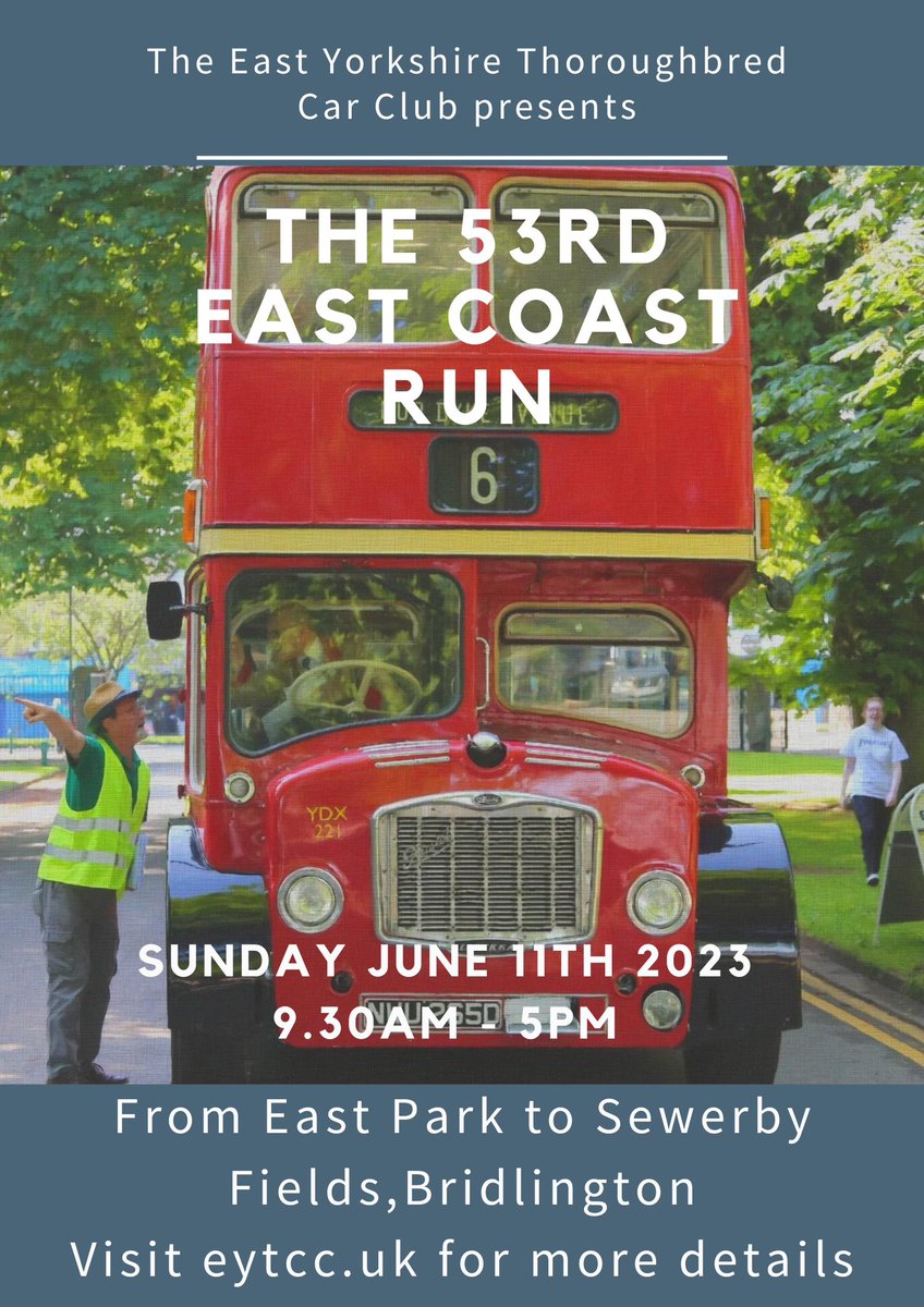 Don’t forget this brilliant event is this Sunday 11th June. Around 600+ classic vehicles attend this event including buses, lorries, cars vans and even an 130 year old vehicle!! A massive undertaking for the club of (entirely) volunteers. EYTCC.uk