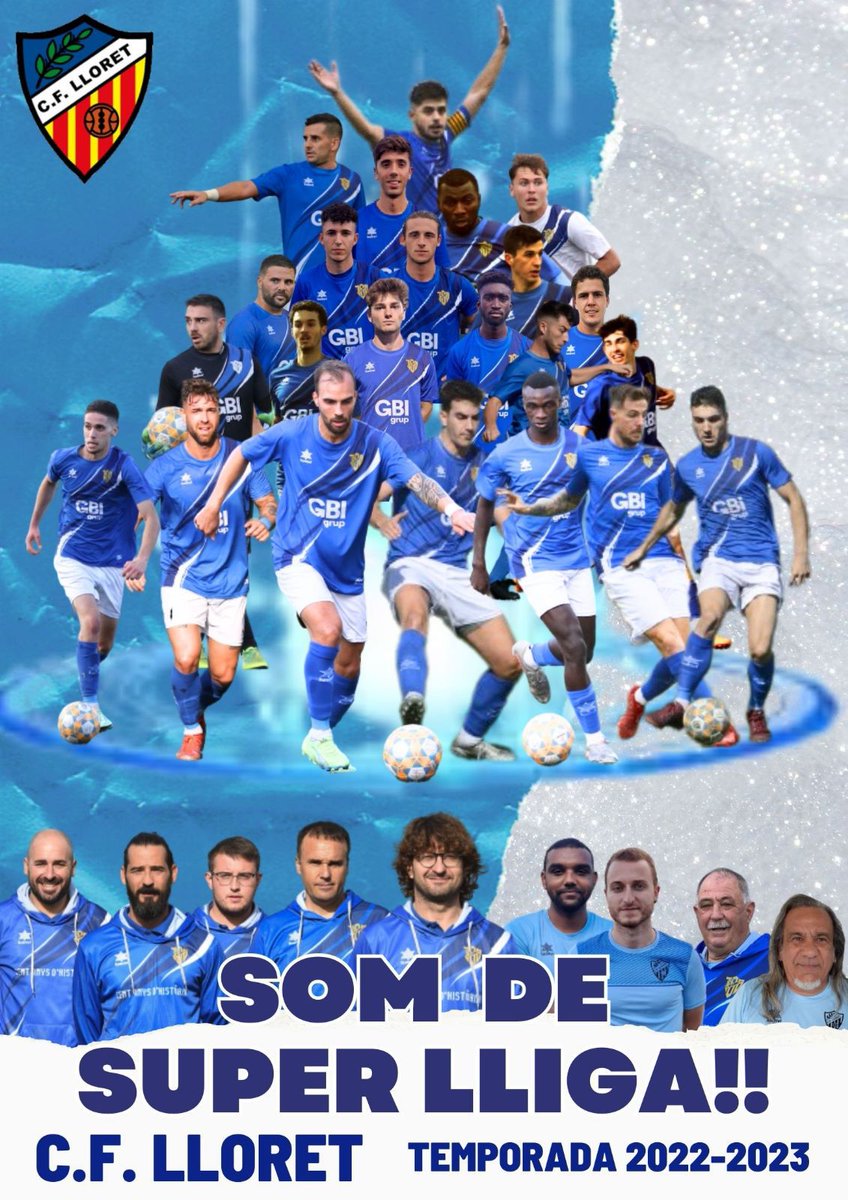 SOM DE SUPERLLIGA!

Assolim l'objectiu! El Primer Equip jugarà la pròxima temporada en la Superlliga Catalana, la màxima categoria del futbol català! 💪

Així s'ha donat a conèixer després d'una circular de la <a href="/rfef/">RFEF</a> i a falta de confirmació oficial de la <a href="/FCF_CAT/">Federació Catalana de Futbol</a>.

#AmuntLloret