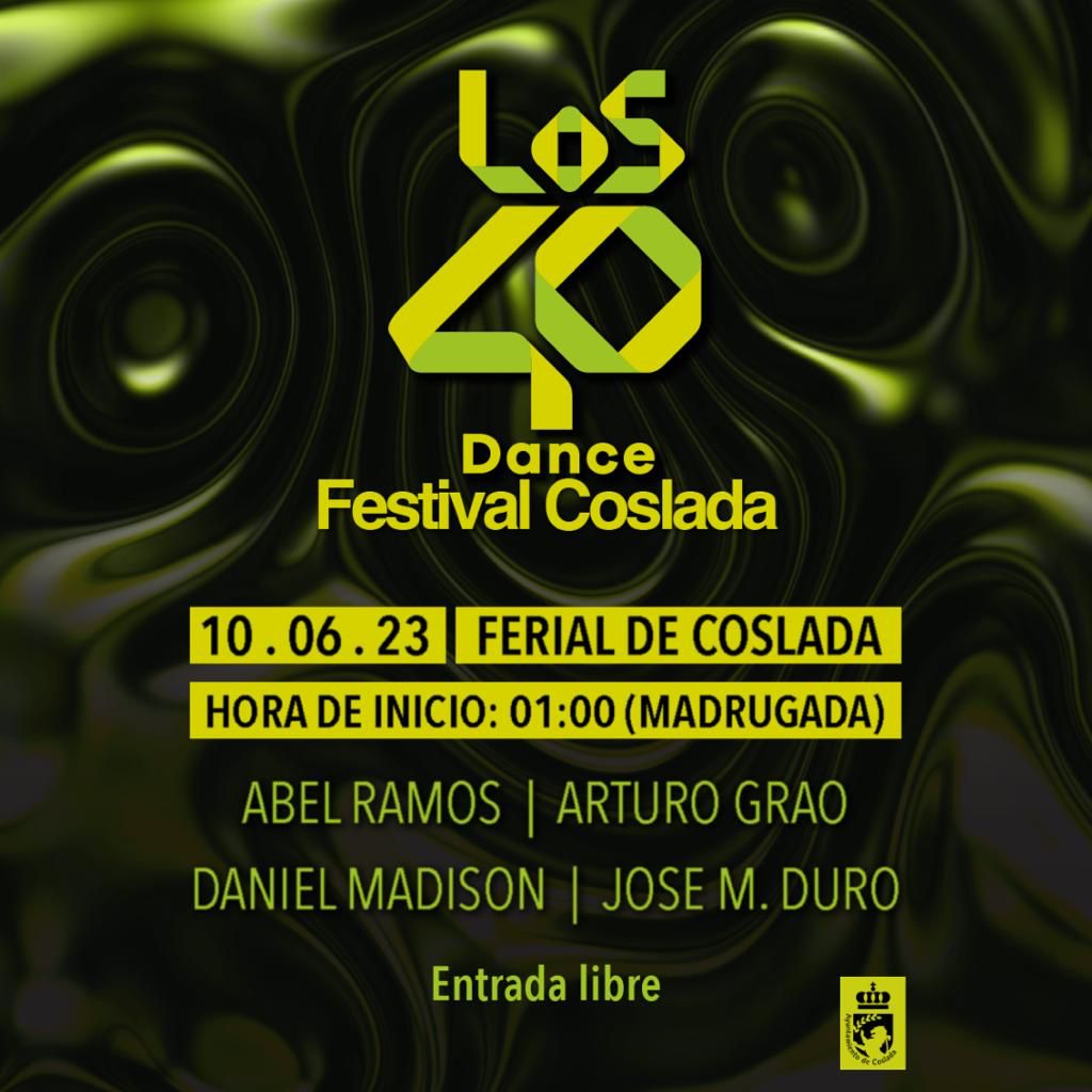 Ayuntamiento de Coslada (@ayto_coslada) on Twitter photo 🎉🎡 Fiestas de #Coslada 2⃣0⃣2⃣3⃣
🎚️🎛️ Festival DJ's <a href="/Los40Dance/">LOS40Dance</a>
👉🏽 <a href="/djabelramos/">Abel Ramos</a> ➕ <a href="/arturograo2/">Arturo Grao</a> ➕ Daniel Madison ➕ <a href="/josemduro/">Jose M Duro</a>
🗓️ Madrugada del sábado 🔟 al 1⃣1⃣ junio a 1:00 hs. en Recinto Ferial #Coslada
🔴 Toda la programación de las Fiestas ⤵️
coslada.es/cultura-y-fies… 🎉🎡 Fiestas de #Coslada 2⃣0⃣2⃣3⃣
🎚️🎛️ Festival DJ's <a href="/Los40Dance/">LOS40Dance</a>
👉🏽 <a href="/djabelramos/">Abel Ramos</a> ➕ <a href="/arturograo2/">Arturo Grao</a> ➕ Daniel Madison ➕ <a href="/josemduro/">Jose M Duro</a>
🗓️ Madrugada del sábado 🔟 al 1⃣1⃣ junio a 1:00 hs. en Recinto Ferial #Coslada
🔴 Toda la programación de las Fiestas ⤵️
coslada.es/cultura-y-fies…