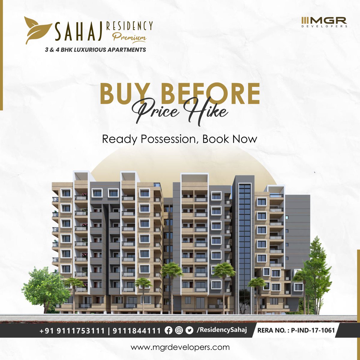 The Best Time is NOW!
Don't Miss Out, Invest in the Luxury Living TODAY 😎
#BuyNow #BestPriceEver #luxuryliving #SpaciousFlats #SahajResidency