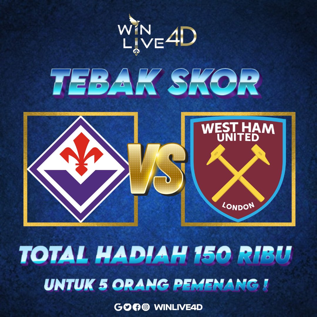 asalmenangaja's tweet photo. 🚨TEBAK SKOR FINAL UECL🚨
 
@acffiorentina  vs @WestHam 

Syarat:
- Tebak Skor dengan hastag( FIORENTINA 2-1 WESTHAM #UECLxWINLIVE4D )
- Wajib Follow @bangslots ,Retwets & Like post ini
- 1 AKUN 1 TEBAKAN
- HADIAH SALDO E WALLET
- PEMENANG DIUNDI
- WAKTU MAEN SAMPAI SELESAI
- SEMOGA BERUNTUNG LUR !

#WestHam #UECLfinal📷 #UECL #Fiorentina #MATCHDAY
