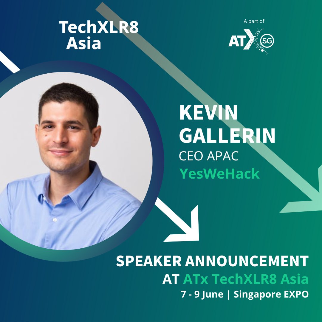 Kevin Gallerin, CEO APAC of YesWeHack, is joining us at TechXLR8 Asia! 🌟 Don't miss his session on Navigating the Bug Bounty Landscape: Operation Security at Scale. Get your pass now: bit.ly/3OPZ9lD #ATxSG #ATxEnterprise