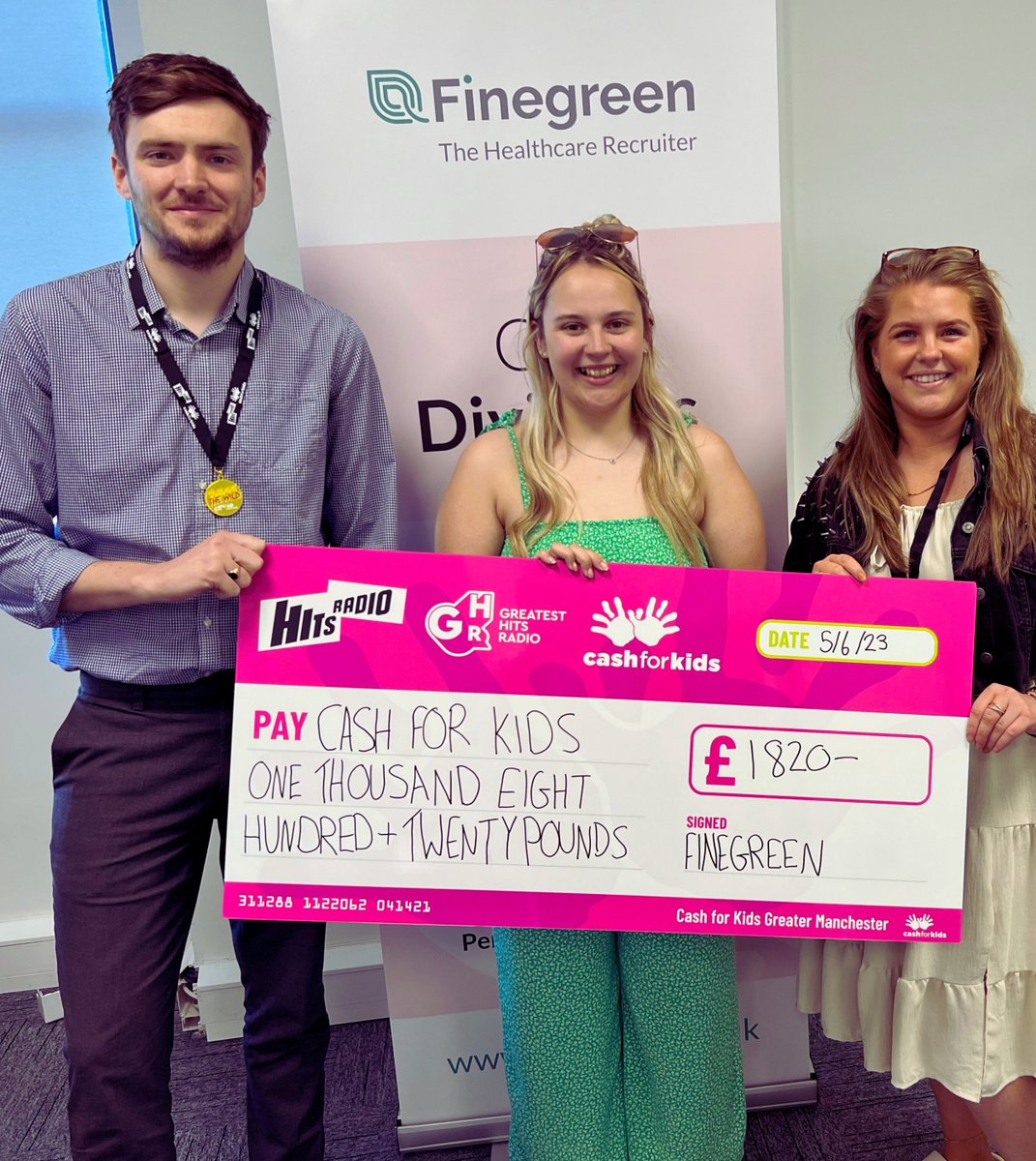 We were delighted to be joined by Lucy Summerton from @hitsradiouk who accepted our cheque of £1,820 for the #CashforKids charity.
Congratulations to Finegreen's Sean and Olivia, who recently undertook the ‘Survive the Wild Challenge’ to help raise funds for this fantastic cause.