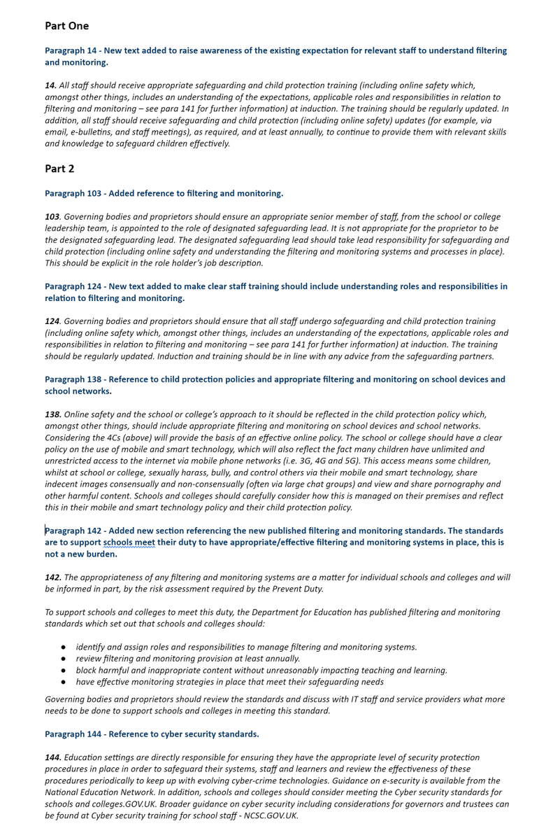 Draft Keeping Children Safe in Education 2023 document published. 

assets.publishing.service.gov.uk/government/upl…

A number of changes that IT Managers should be aware of regarding Filtering and Monitoring #KCSIE