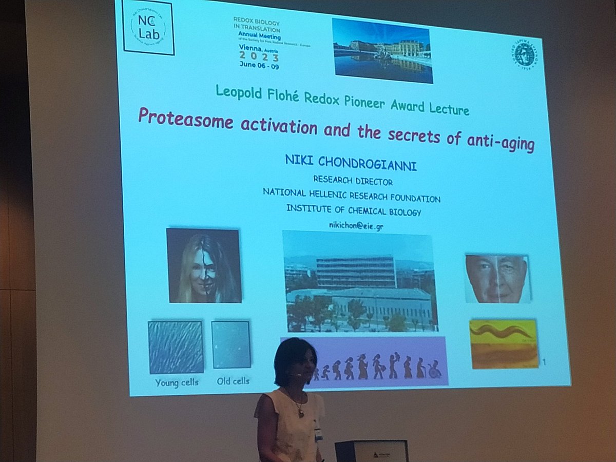 Congrats to Niki Chondrogianni for receiving the Leopold Flohé Redox Pioneer Award! #RedoxVienna2023 with an important closing remark: in the end its not the years of life that count, but the life in the years