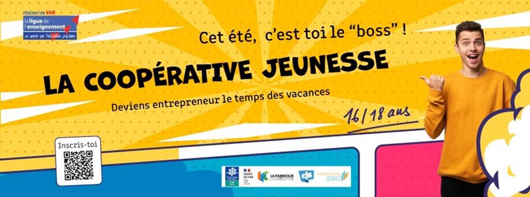 CafduVar's tweet photo. La saison de la Coopérative #Jeunesse 2023 est lancée
👉 donner aux jeunes et aux ados de 16 à 18 ans le goût de l’ #entrepreneuriat.
Save the date : la @FOL_83 et la CIJ SUD invitent, jeunes et parents, à une réunion d’infos le 17 juin à 10h au Tiers Lieu L’Alternativ à TOULON https://t.co/UlJDbIUdEN